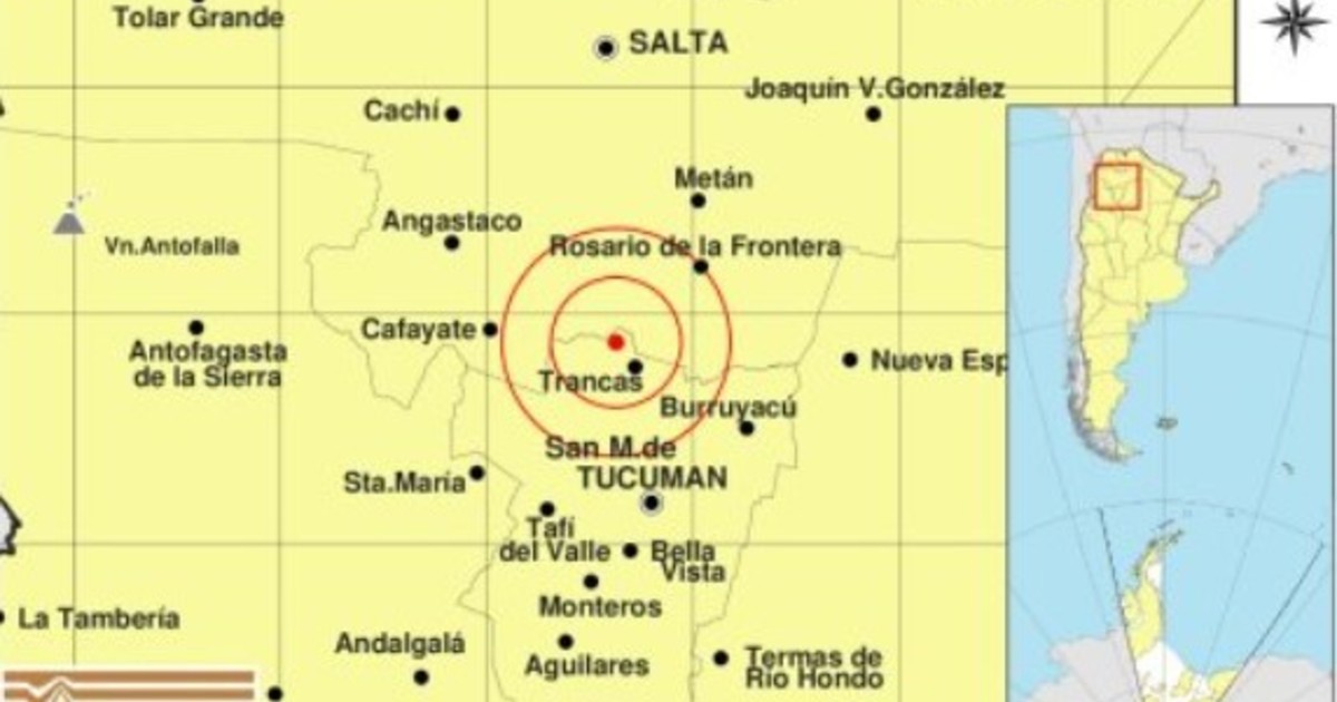 Un temblor de magnitud 5 generó preocupación en la madrugada de Tucumán