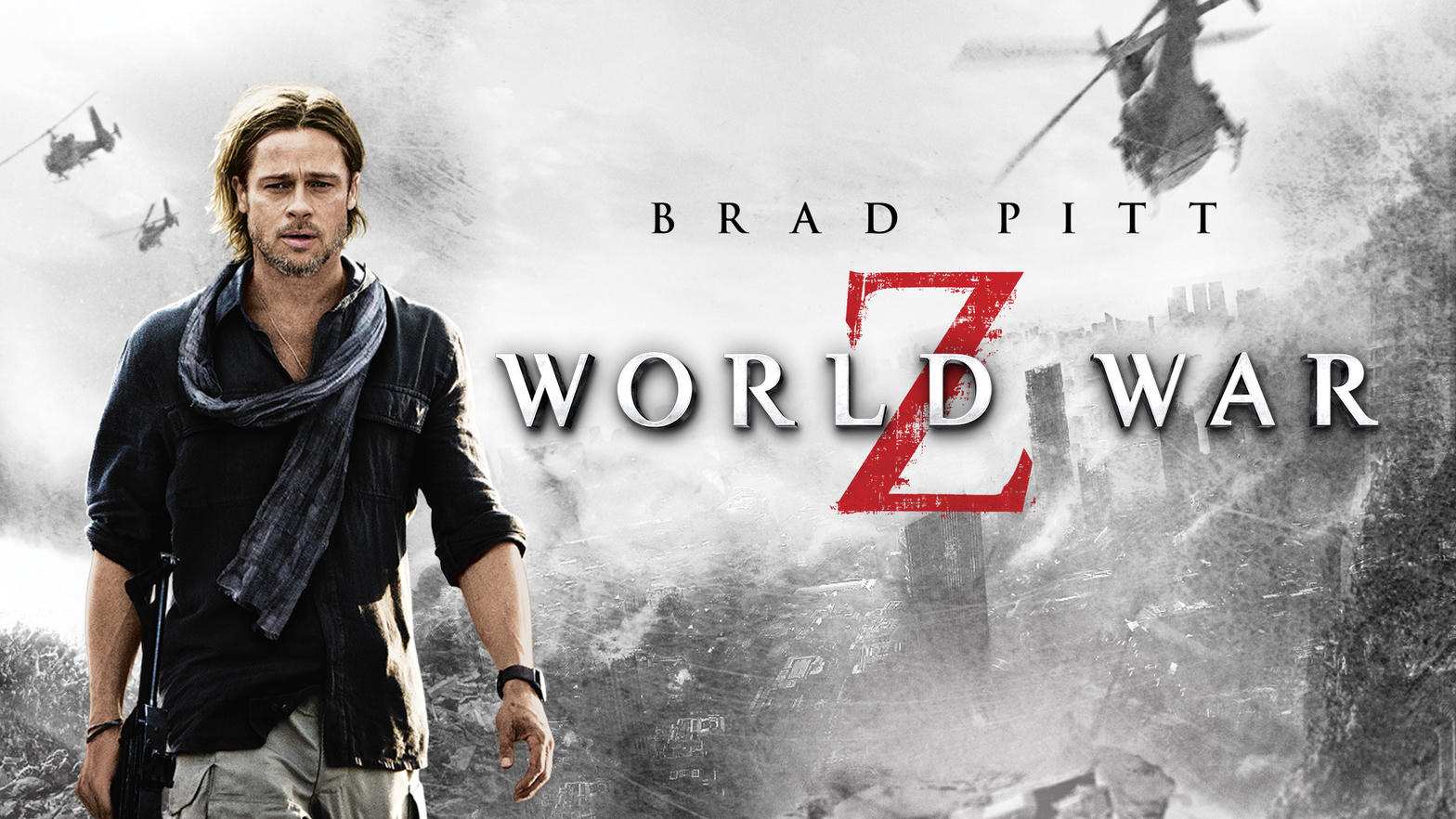 Afiche de World War Z, con Brad Pitt como Gerry Lane