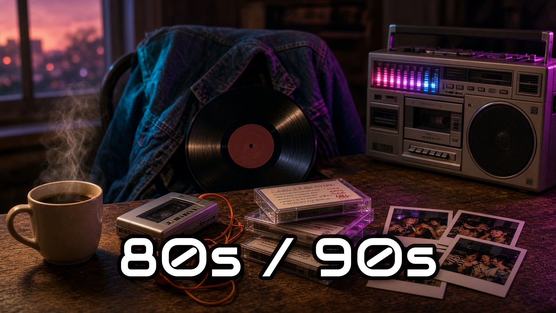 Jean, cassettes, Walkman, vinilo, grabador y un café: la estética de los '80 y los '90